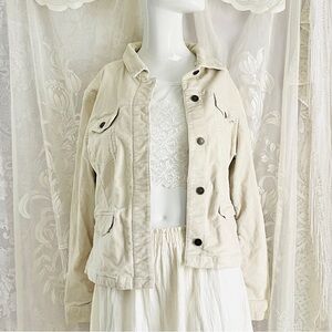 Eddie Bauer Cream Corduroy Cotton Jacket